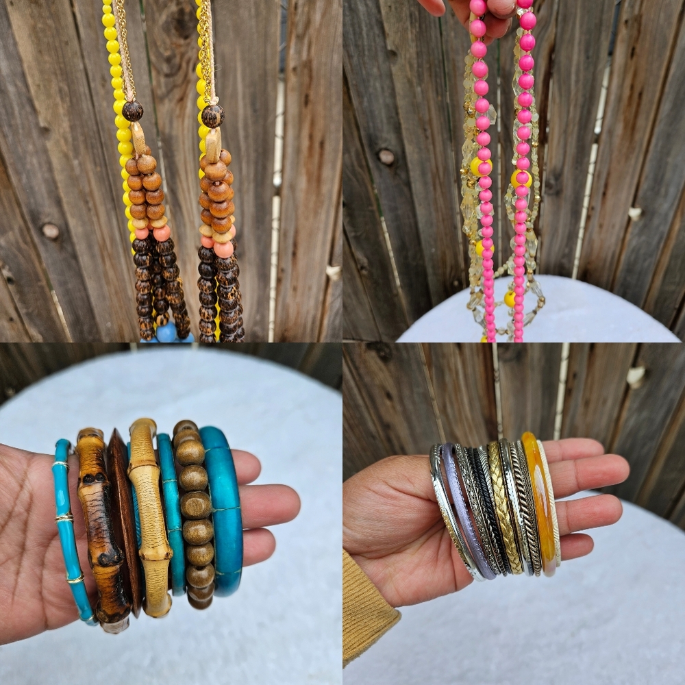Colorful Beaded Necklace and Bracelet Set